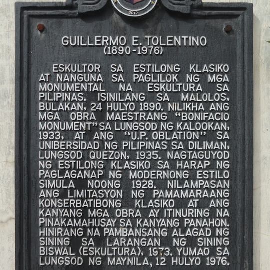 Guillermo E. Tolentino historical marker