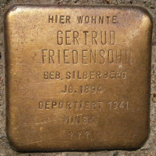 Stolperstein dedicated to Gertrud Friedensohn