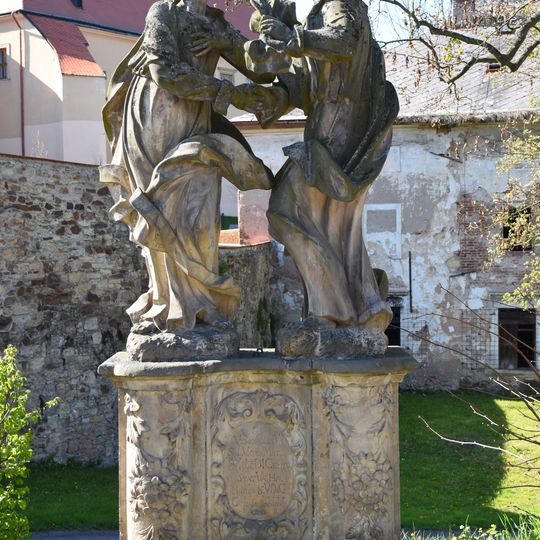 Statue of Jesus Christ's farewell to his mother in Moravská Třebová