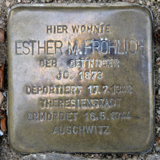Stolperstein dedicated to Esther M. Fröhlich
