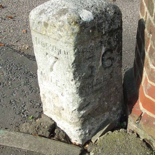 Milestone, by Duffields Mill, S of bridge
