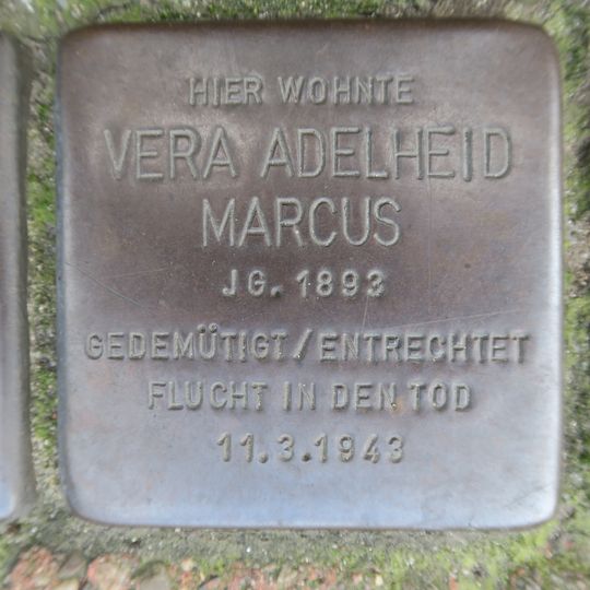 Stolperstein en memoria de Vera Adelheid Marcus