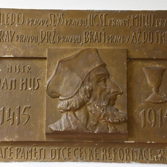 Pamětní deska Jana Husa v Lysé nad Labem