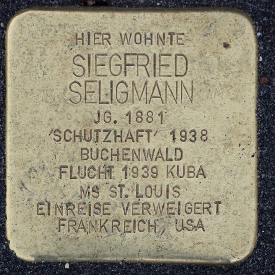 Stolperstein en memoria de Siegfried Seligmann