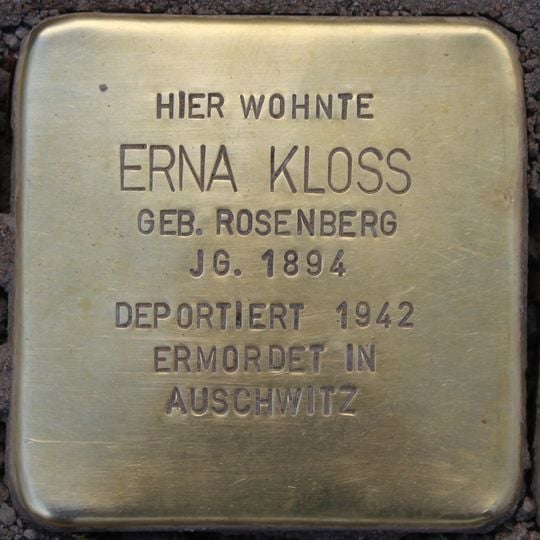 Stolperstein dedicated to Erna Kloss
