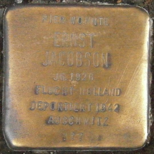 Stolperstein dedicated to Ernst Jacobson