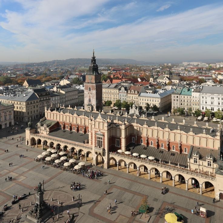 Old town Market Square in Krakow