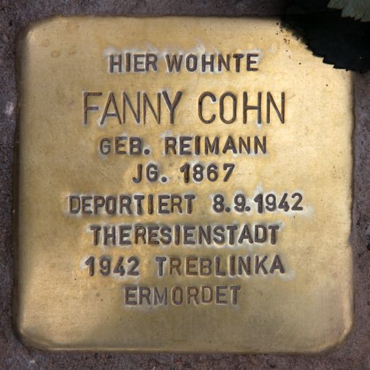 Stolperstein en memoria de Fanny Cohn