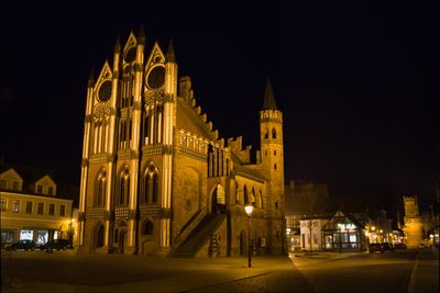 At night