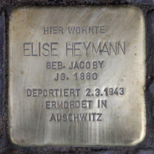 Stolperstein dedicated to Elise Heymann