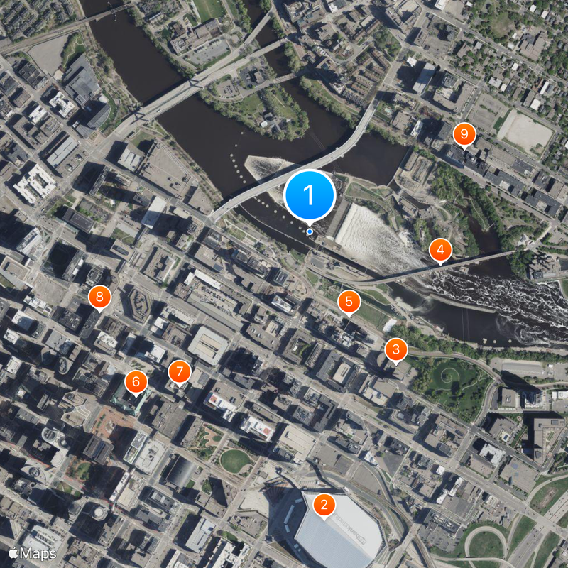 Cataratas de San Antonio Mapa