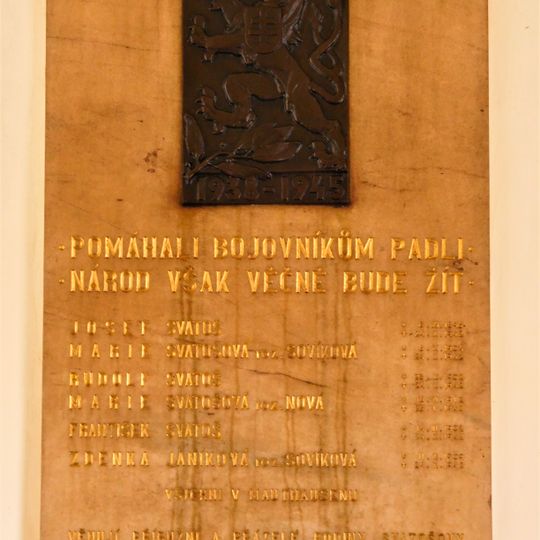 Plaque to Svatoš family