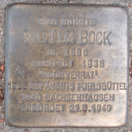 Stolperstein en memoria de Wilhelm Bock