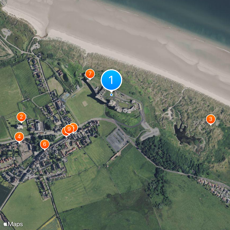 Bamburgh Castle Kaart