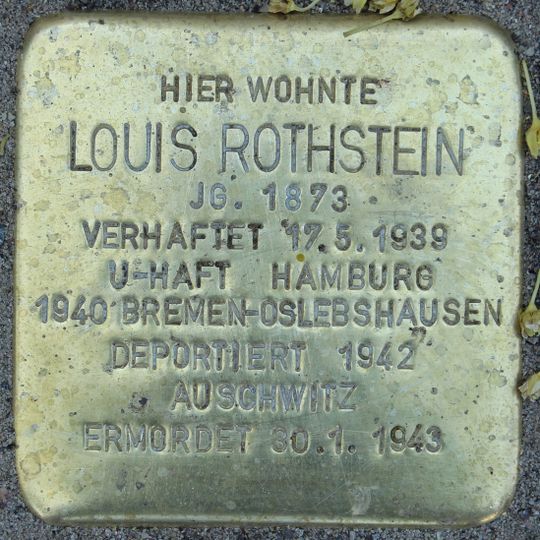 Stolperstein en memoria de Louis Rothstein