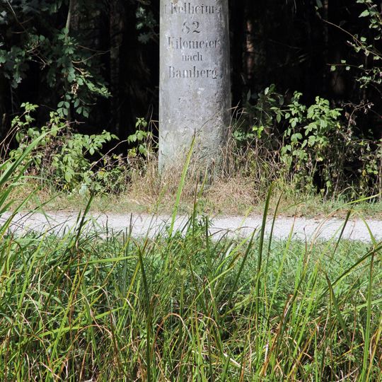 Kilometerstein bei Pfeifferhütte