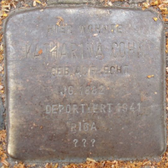 Stolperstein à la mémoire de Katharina Cohn