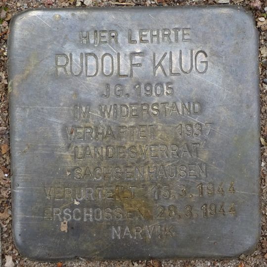 Stolperstein à la mémoire de Rudolf Klug
