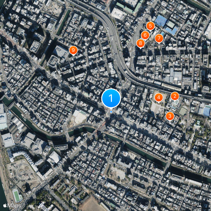 Monzennakachō Map