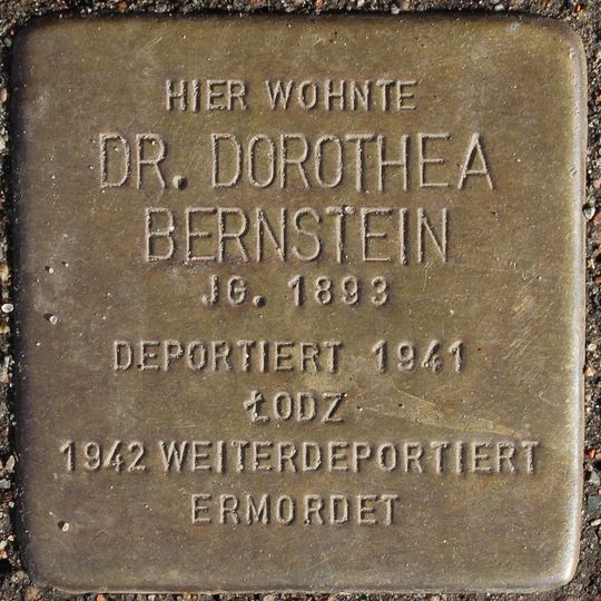 Stolperstein dedicated to Dorothea Bernstein