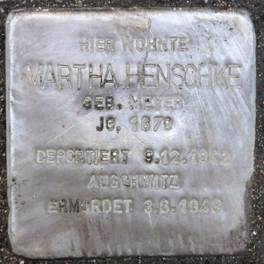 Stolperstein dedicated to Martha Henschke
