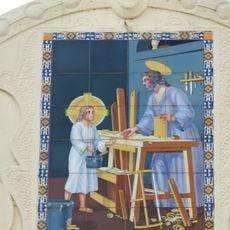 Ceramic panel of Saint Joseph at Marià Puig street