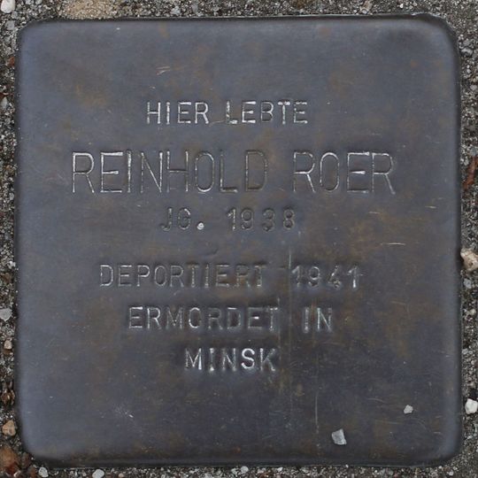 Stolperstein voor Reinhold Roer