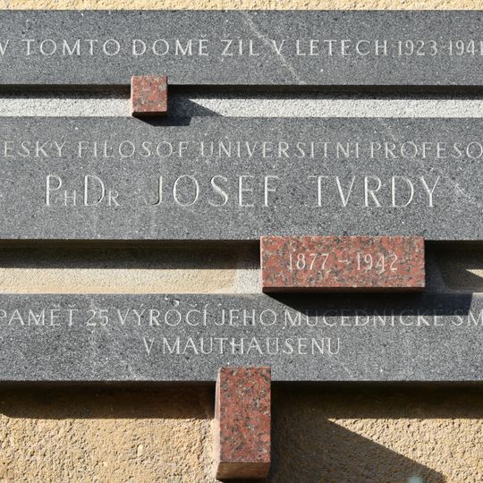 Plaque of Josef Tvrdý