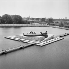 Square island in the lake
