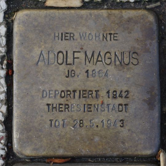 Stolperstein à la mémoire d’Adolf Magnus
