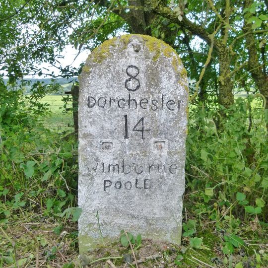 Milestone, Tolpuddle Ball; opp. Creech Farm Shop