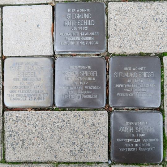 Stolperstein dedicated to Inge Johanna Spiegel