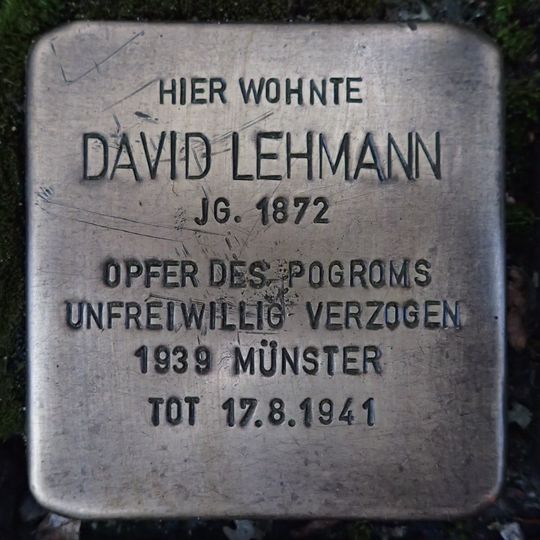 Stolperstein à la mémoire de David Lehmann