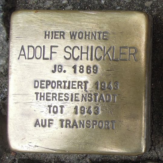 Stolperstein en memoria de Adolf Schickler