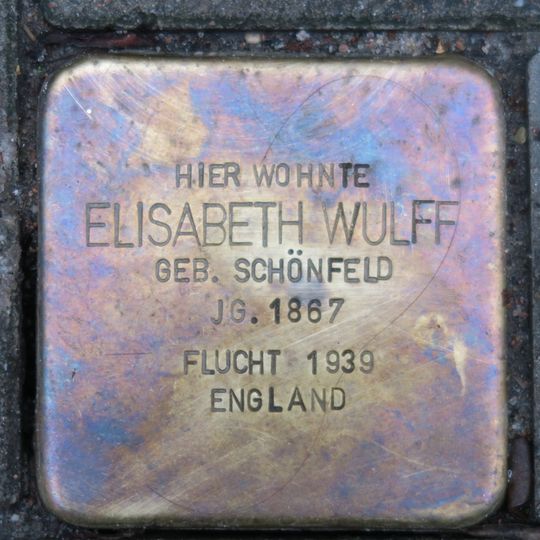Stolperstein dedicated to Elisabeth Wulff