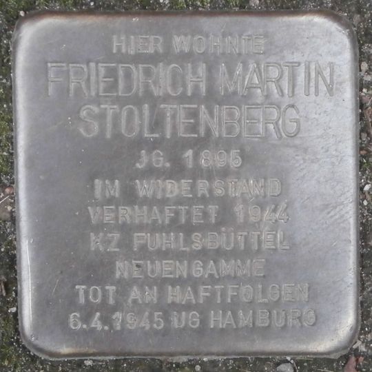Stolperstein en memoria de Friedrich Martin Stoltenberg