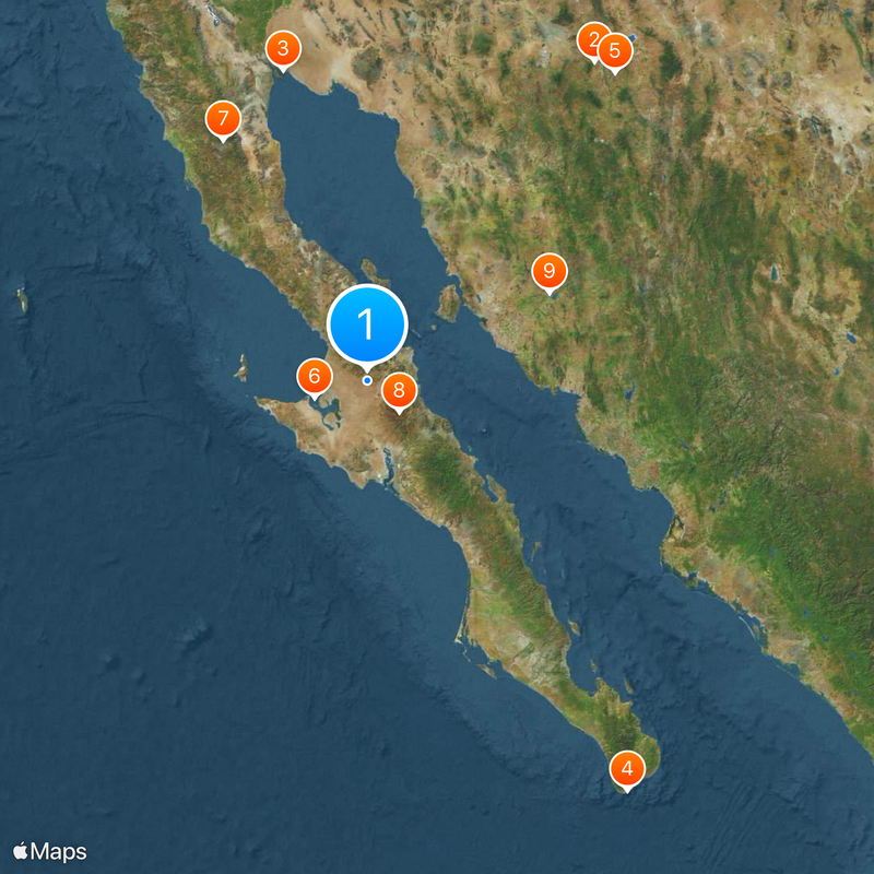 Baja California peninsula Map