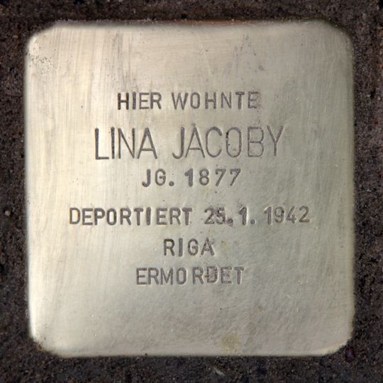 Stolperstein en memoria de Lina Jacoby