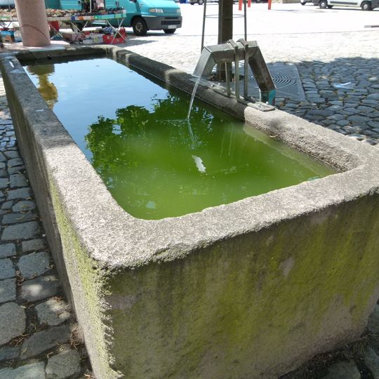 Rechteckiges Granitbecken mit Stadtwappen Altmarkt