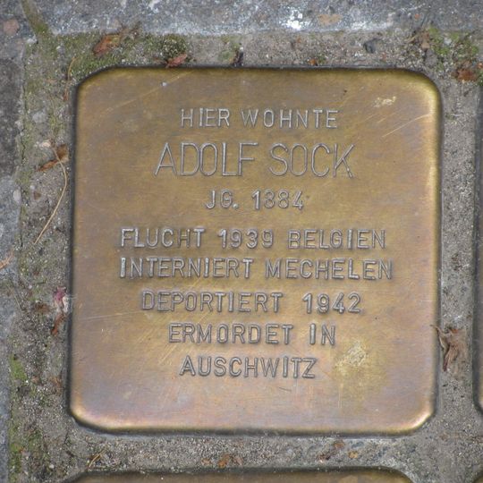 Stolperstein à la mémoire d’Adolf Sock