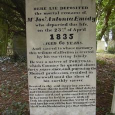 Joseph Emidy Headstone And Footstone At The Kenwyn Parish Church