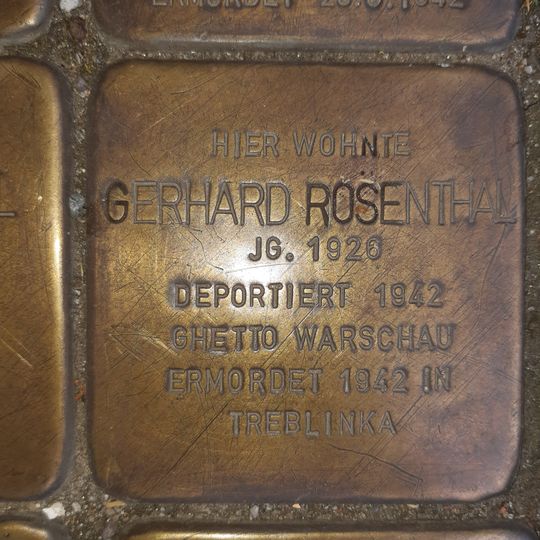 Stolperstein en memoria de Gerhard Oskar Rosenthal