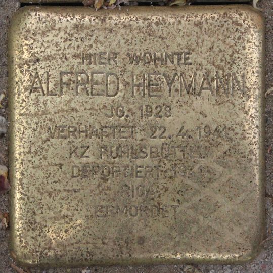 Stolperstein en memoria de Alfred Heymann
