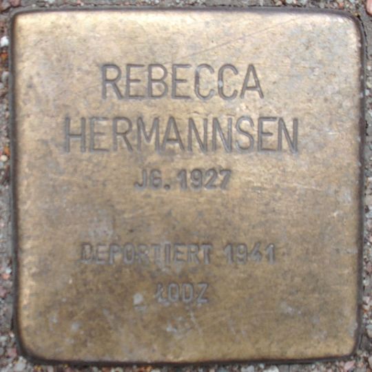 Stolperstein dedicated to Rebecca Hermannsen