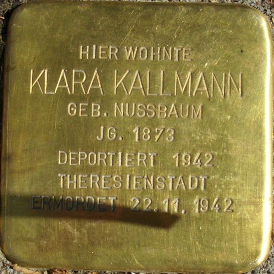 Stolperstein en memoria de Klara Kallmann