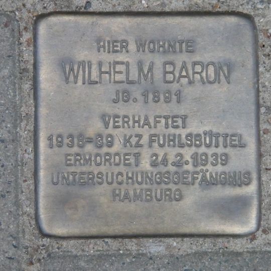 Stolperstein en memoria de Wilhelm Baron
