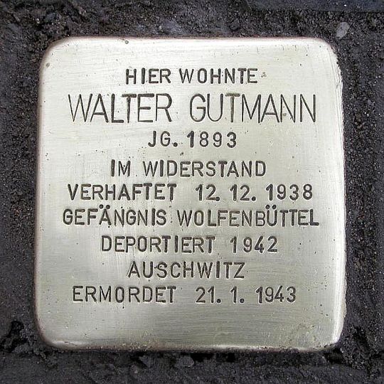 Stolperstein em memória de Walter Gutmann