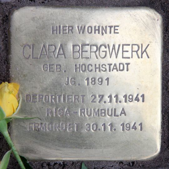 Stolperstein dedicated to Clara Bergwerk