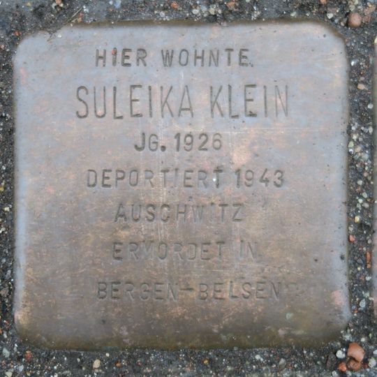 Stolperstein en memoria de Suleika Klein