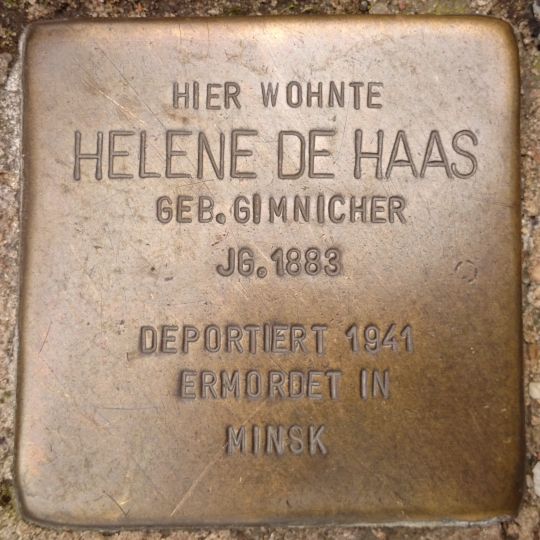 Stolperstein em memória de Helene de Haas
